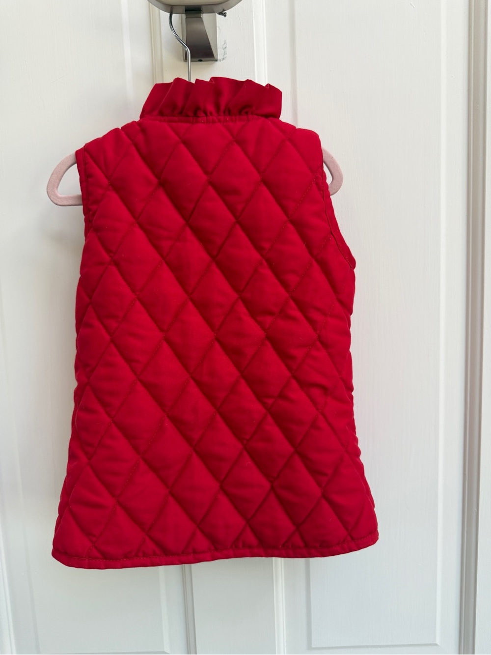 Crown & Ivy Kids 4T Girls Red Quilted Sleeveless Vest with Ruffle Collar - Picture 5 of 5